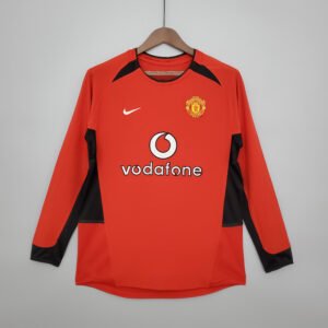 Camisa Manchester United Vermelha Home – 2002/2003 – Retrô - Manga Longa (Pronta Entrega) - Tamanho 2XL - V.NISTELROOY 10