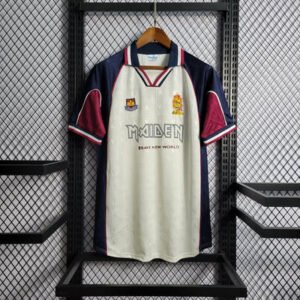 Camisa do West Ham x Iron Maiden 1999 Branca – Versão Retrô (Pronta Entrega) - Tamanho 2XL