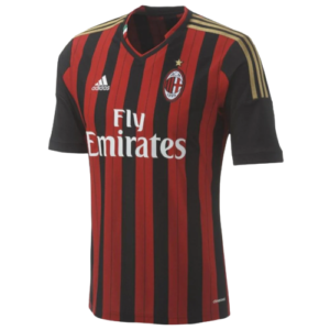 Camisa AC Milan Preta/Vermelha Home 2013/2014 – Versão Retrô