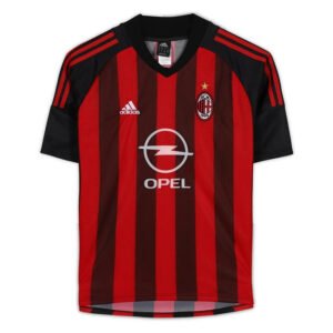 Camisa AC Milan Vermelha e Preta Home 2002/2003 – Versão Retrô