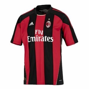 Camisa I do AC Milan Preta/Vermelha Home 2010/2011 – Versão Retrô