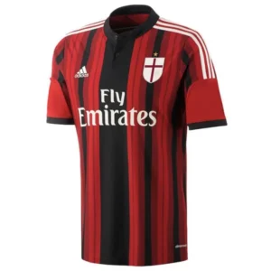 Camisa I do AC Milan Preta/Vermelha Home 2014/2015 – Versão Retrô