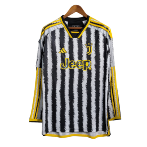 Camisa da Juventus Home 2023/2024 Preta e Branca – Versão Torcedor – Manga Longa