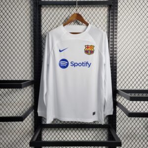 Camisa II Barcelona Branca Away 2023/2024 – Versão Torcedor - Manga Longa