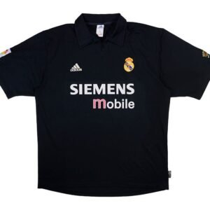 Camisa II do Real Madrid Away 2002/2003 Preta – Retrô