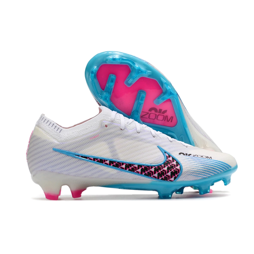 Nike Mercurial Vapor 15 Air Zoom FG Branca Azul Rosa KS Sports Camisas de Times e Selecoes