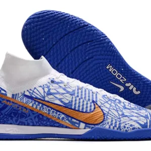 Nike Mercurial Air Zoom Superfly 9 IC - Azul/Branca/Dourada