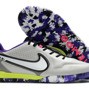 Nike Tiempo Legend 9 Elite IC - Cinza/Branca/Roxa