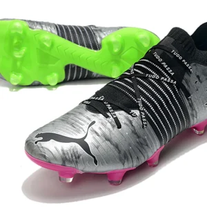Puma Future Z 1.1 FG - Cinza/Verde/Rosa