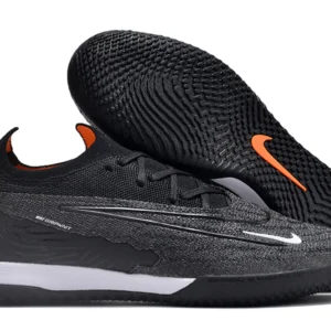 Tênis Futsal Nike Gripknit Phantom GX Elite IC - Preta/Banca/Laranja