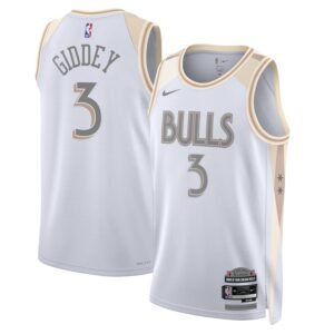 Regata NBA Chicago Bulls City Edition Josh Giddey 3 - Branca