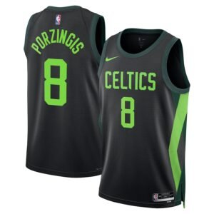 Regata NBA Boston Celtics City Edition Swingman Jersey Kristaps Porzingis 8 - Preta