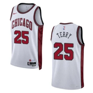Regata NBA Chicago Bulls City Edition 2022/23 Dalen Terry 25 - Branca