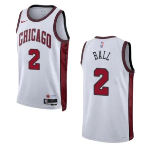 Regata NBA Chicago Bulls City Edition 2022/23 Lonzo Ball 2 - Branca