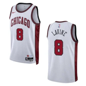 Regata NBA Chicago Bulls City Edition 2022/23 Zach LaVine 8 - Branca