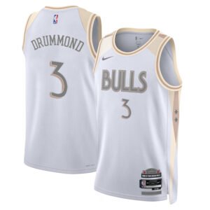 Regata NBA Chicago Bulls City Edition Andre Drummond 3 - Branca