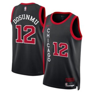Regata NBA Chicago Bulls City Edition Ayo Dosunmu 12 - Preta