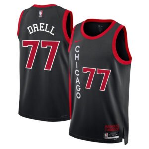Regata NBA Chicago Bulls City Edition Henri Drell 77 - Preta
