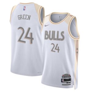 Regata NBA Chicago Bulls City Edition Javonte Green 24 - Branca