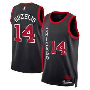 Regata NBA Chicago Bulls City Edition Matas Buzelis 14 - Preta