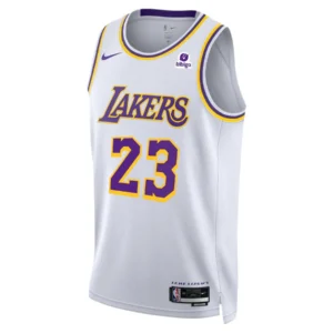 Regata NBA Los Angeles Lakers Association Edition Swingman Jersey LeBron James 23 - Branca