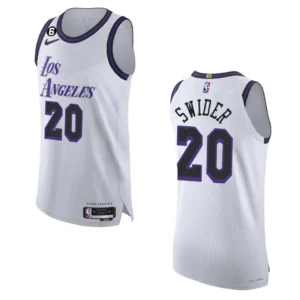 Regata NBA Los Angeles Lakers Authentic City Edition 2022/23 Cole Swider 20 - Branca