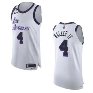 Regata NBA Los Angeles Lakers Authentic City Edition 2022/23 Lonnie Walker IV 4 - Branca