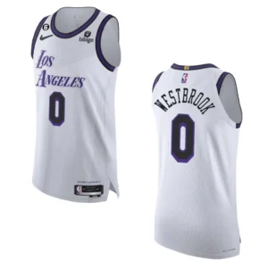 Regata NBA Los Angeles Lakers Authentic City Edition 2022/23 Russell Westbrook 0 - Branca