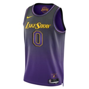 Regata NBA Los Angeles Lakers City Edition Swingman Jersey 24/25 Jalen Hood-Schifino 0 - Roxa