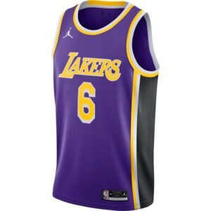 Regata NBA Los Angeles Lakers Jordan Statement Edition 2021 LeBron James 6 - Roxa
