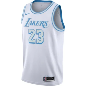 Regata NBA Los Angeles Lakers Swingman Jersey LeBron James 23 - Branca