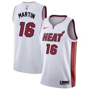 Regata NBA Miami Heat Association Edition Swingman Caleb Martin 16 - Branca