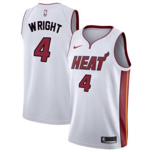 Regata NBA Miami Heat Association Edition Swingman Delon Wright 4 - Branca