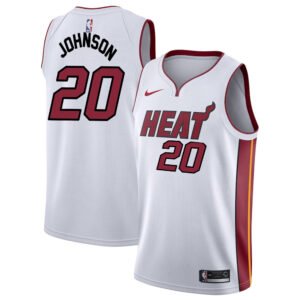 Regata NBA Miami Heat Association Edition Swingman Keshad Johnson 20 - Branca