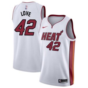 Regata NBA Miami Heat Association Edition Swingman Kevin Love 42 - Branca