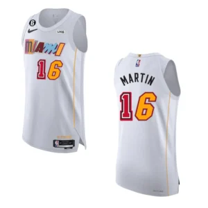 Regata NBA Miami Heat City Edition Authentic 2022/23 Caleb Martin 16 - Branca