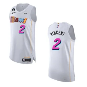 Regata NBA Miami Heat City Edition Authentic 2022/23 Gabe Vincent 2 - Branca