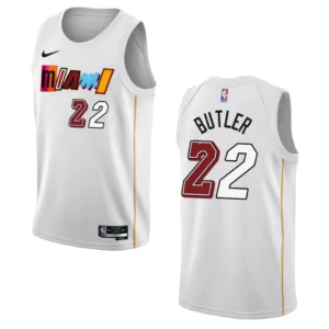 Regata NBA Miami Heat City Edition Swingman 2022/23 Jimmy Butler 22 - Branca