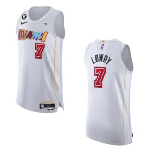 Regata NBA Miami Heat City Edition Authentic 2022/23 Kyle Lowry 7 - Branca