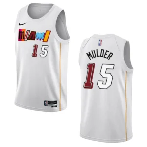 Regata NBA Miami Heat City Edition Swingman 2022/23 Mychal Mulder 15 - Branca