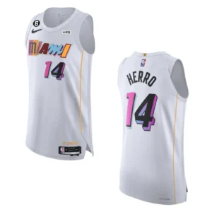 Regata NBA Miami Heat City Edition Authentic 2022/23 Tyler Herro 14 - Branca