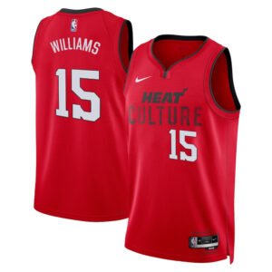 Regata NBA Miami Heat City Edition Swingman Aondes Williams 15 - Vermelha