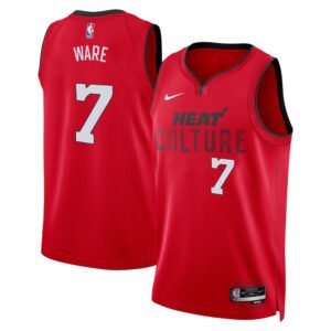 Regata NBA Miami Heat City Edition Swingman Kel'el Ware 7 - Vermelha