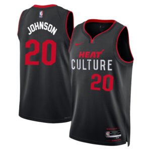 Regata NBA Miami Heat City Edition Swingman Keshad Johnson 20 - Preta