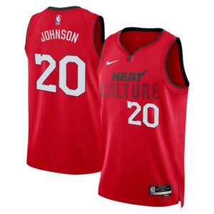 Regata NBA Miami Heat City Edition Swingman Keshad Johnson 20 - Vermelha