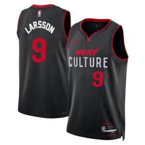 Regata NBA Miami Heat City Edition Swingman Pelle Larsson 9 - Preta