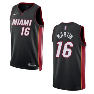 Regata NBA Miami Heat Ícon Edition Swingman 2022/23 Caleb Martin 16 - Preta