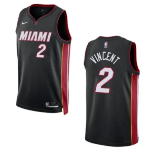 Regata NBA Miami Heat Ícon Edition Swingman 2022/23 Gabe Vincent 2 - Preta