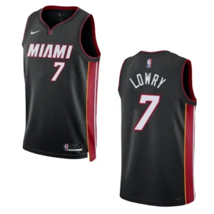 Regata NBA Miami Heat Ícon Edition Swingman 2022/23 Kyle Lowry 7 - Preta