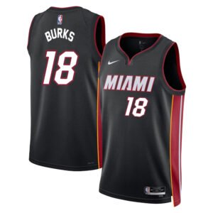 Regata NBA Miami Heat Ícon Edition Swingman Alec Burks 18 - Preta